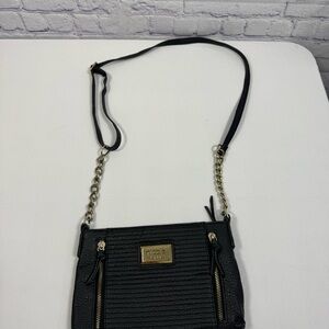 Nicole Miller Black Crossbody Bag with Gold Chain